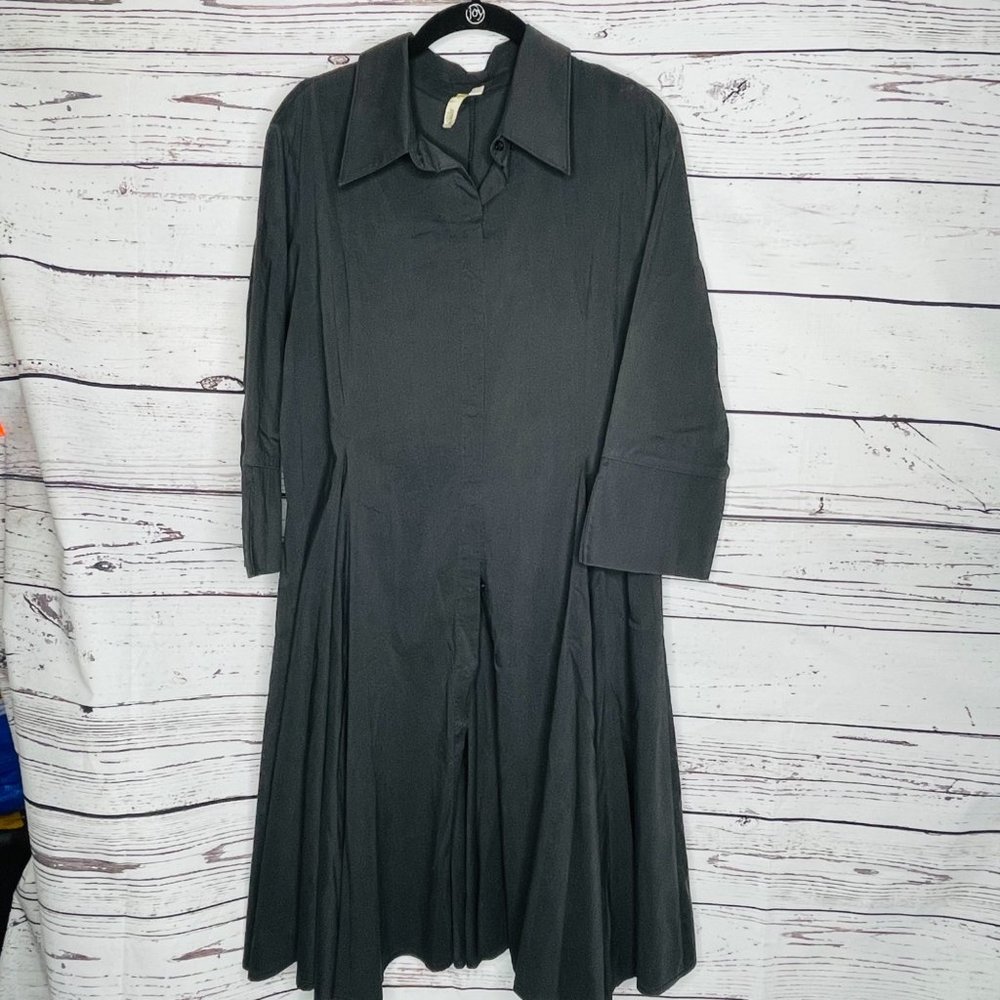 Comfy USA‎ Womens Black Long Sleeve Langenlook Collared Modest Shirt Dress Large